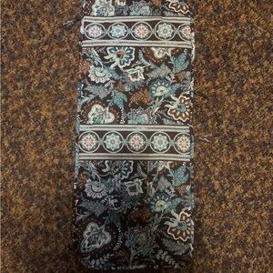 Vera Bradley Brown Teal Floral Cosmetic Bag